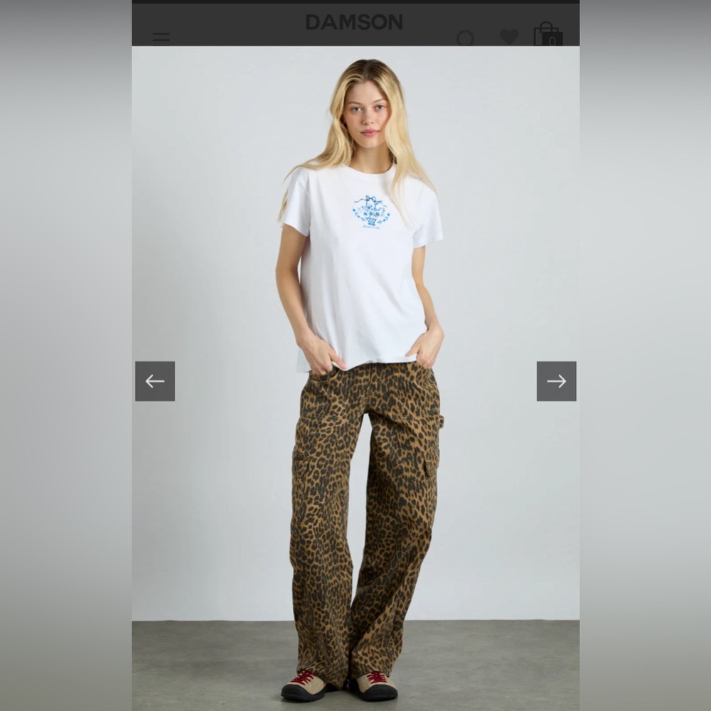 Damson Madder Leopard Cargo jeans sz 12 (EU 44/AU 16)